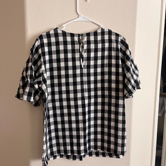A NEW DAY Black and White Gingham Short Sleeve Blouse Women’s XXL - Picture 5 of 9